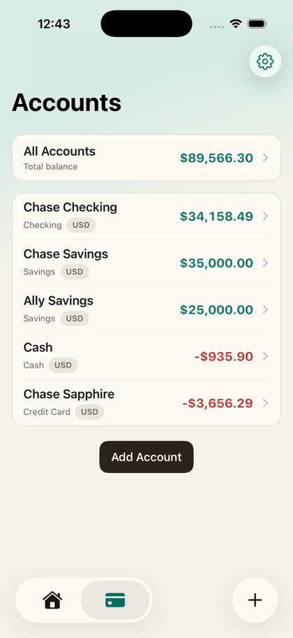 Add spending in seconds